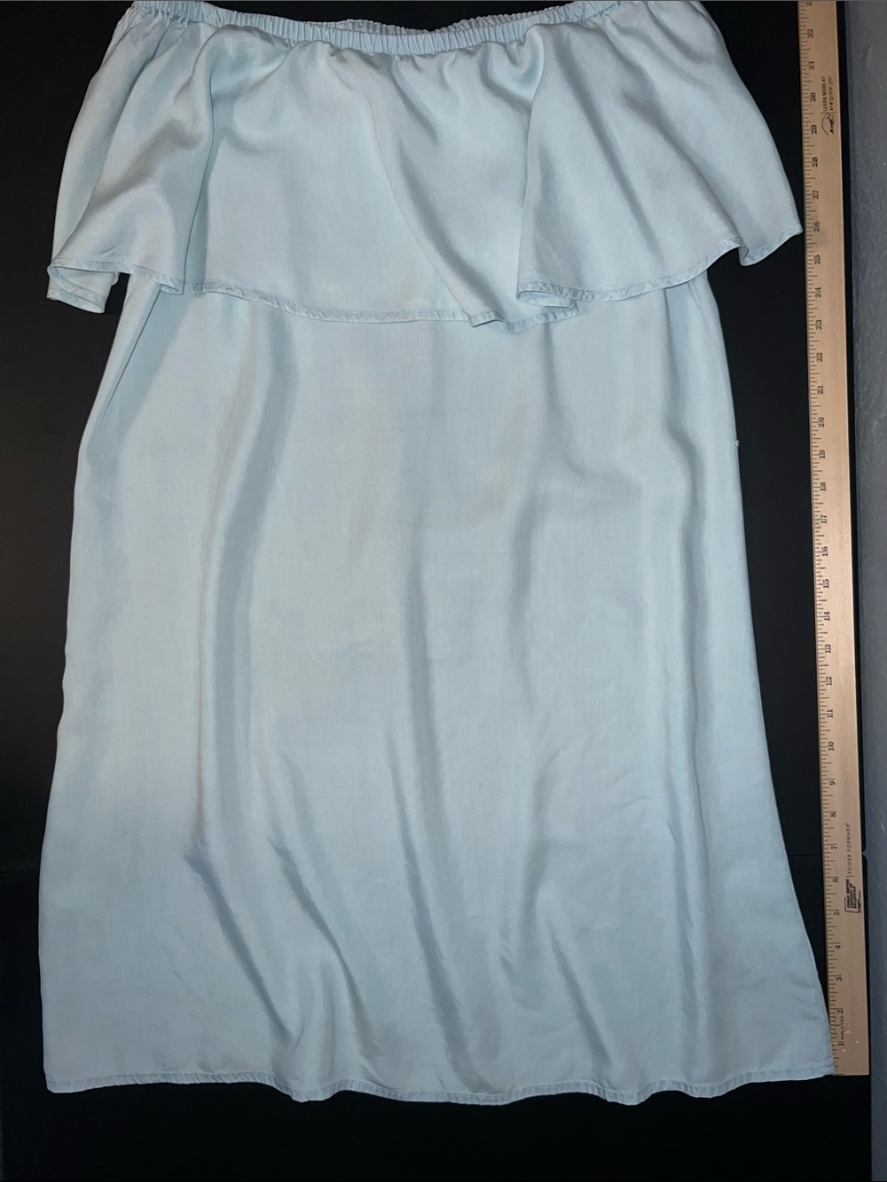 Old Navy Light Blue Strapless Ruffle Dress